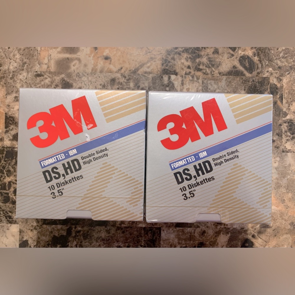 Set Of 2- 3M Imation Diskettes 3.5” 10 per package Double Sided High Density